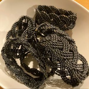 Black Braided Metal Napkin Rings - 8 pcs